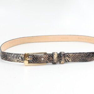 Saks Fifth Avenue Italian Calfskin Brown Snake Skin Pattern Belt Size Medium